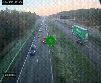 Webcam autoroute A63 en périphérie de Bordeaux au sud-est de la ville, en provenance du bassin d'Arcachon. Vue orientée vers Bordeaux