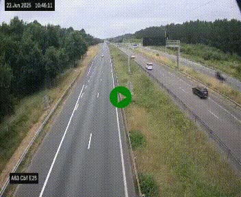 Webcam autoroute A63 en périphérie de Bordeaux au sud-est de la ville, en provenance du bassin d'Arcachon. Vue orientée vers Bordeaux