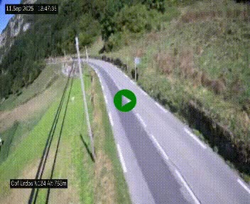 Webcam dans les Pyrénées Atlantique au niveau du col d'Urdos et du fort du Pourtalet sur la N134, en direction du Col et du tunnel du Somport, à 765 mètres d'altitude