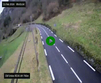 Webcam dans les Pyrénées Atlantique au niveau du col d'Urdos et du fort du Pourtalet sur la N134, en direction du Col et du tunnel du Somport, à 765 mètres d'altitude
