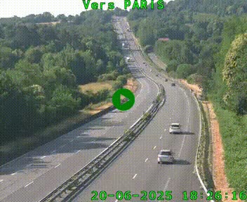 Caméra routière sur l'autoroute A20 à Bessines-sur-Gartempe. Vue orientée vers Paris