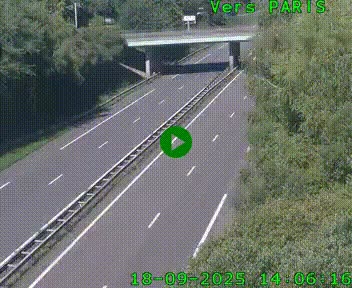 Caméra routière sur l'autoroute A20 au nord de Limoges, à la jonction avec la N520. Vue orientée vers Paris