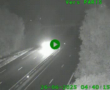 Caméra routière sur l'autoroute A20 au nord de Limoges, à la jonction avec la N520. Vue orientée vers Paris