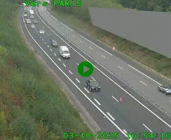 Caméra routière sur l'autoroute A20 à Saint-Pardoux-l'Ortigier, à la jonction avec l'A89. Vue orientée vers Paris