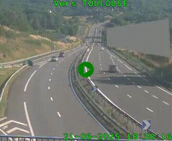 Caméra routière sur l'autoroute A20 à Noailles, en périphérie de Brive-la-Gaillarde. Vue orientée vers Toulouse