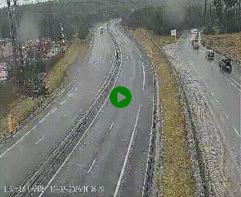 Caméra autoroute A75 à hauteur du col du rocher blanc en direction de Montpellier