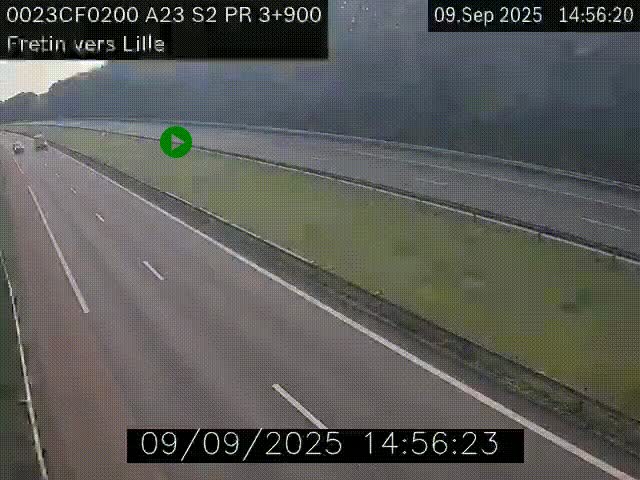 Webcam autoroute A23 à hauteur de Fretin. Vue orientée vers Lille