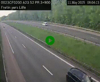 Webcam autoroute A23 à hauteur de Fretin. Vue orientée vers Lille