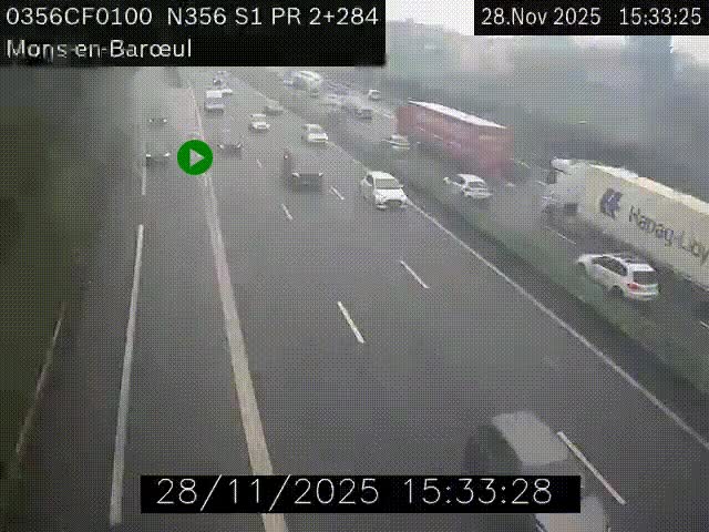 Webcam à l'entrée de Lille en direction du périphérique, à proximité de Mons-en-Baroeul sur la N356