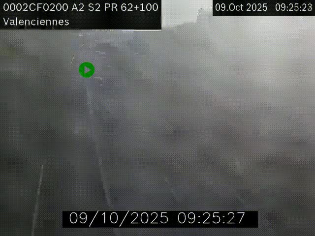 Webcam autoroute A2 à Valenciennes. Vue orientée vers Maubeuge et Mons (Belgique)