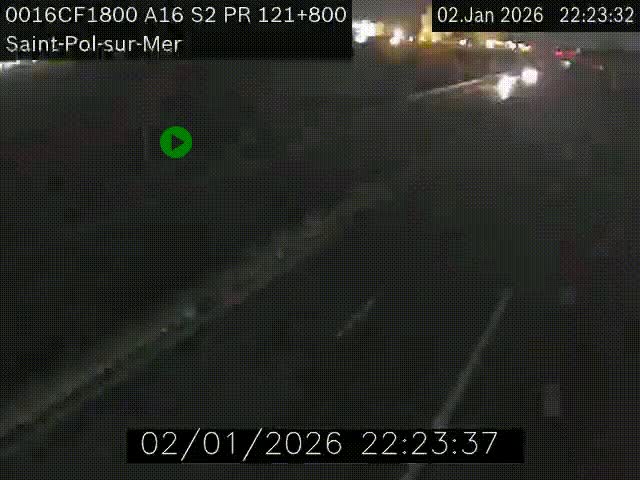 Webcam autoroute A16 à proximité de Dunkerque, à hauteur de la sortie Saint-Pol-sur-Mer. Vue orientée vers Calais