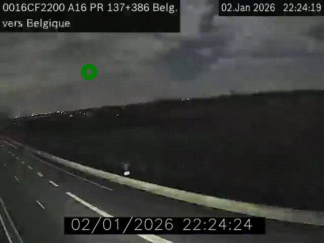 Webcam à la frontière franco-belge au niveau de Bray-Dunes/De-Panne sur l'autoroute A16. Vue orientée vers la Belgique
