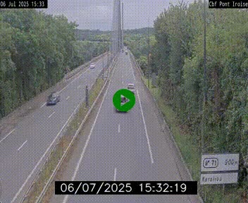 Webcam sur la N165 après le Pont de l'Iroise, à l'entrée de Brest
