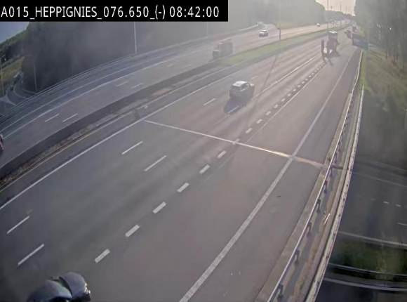 Webcam autoroute Belgique - Heppignies - E42 direction Namur - BK 76.4