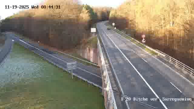 Webcam sur la D620, sur le contournement de Bitche. Vue orientée vers Sarreguemines