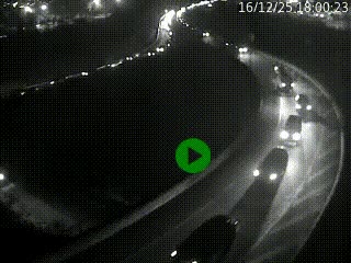 Caméra autoroute à la jonction entre l'A7 et la D301 (Boulevard urbain Sud de Lyon) à Feyzin, au sud de Lyon. Vue orientée vers Mions