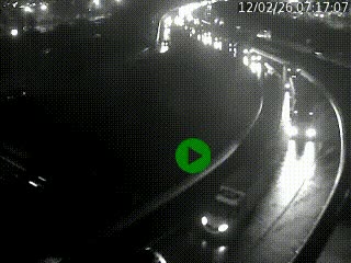 Caméra autoroute à la jonction entre l'A7 et la D301 (Boulevard urbain Sud de Lyon) à Feyzin, au sud de Lyon. Vue orientée vers Mions