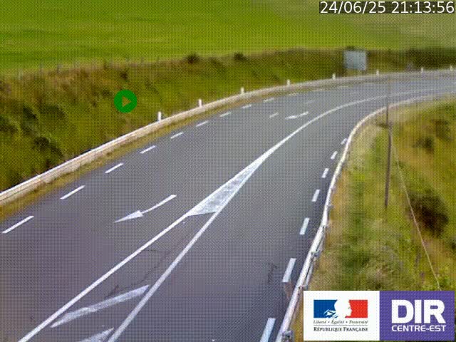 Webcam sur le col Pin Bouchain, vue orientée vers Roanne, en provenance de Lyon sur la nationale 7 (N7)