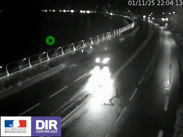 Webcam sur le quai Parjot à Vienne, aux Portes de Lyon, sur la Nationale 7, à la jonction avec le boulevard du Rhône-nord (D1407), caméra orientée vers Lyon