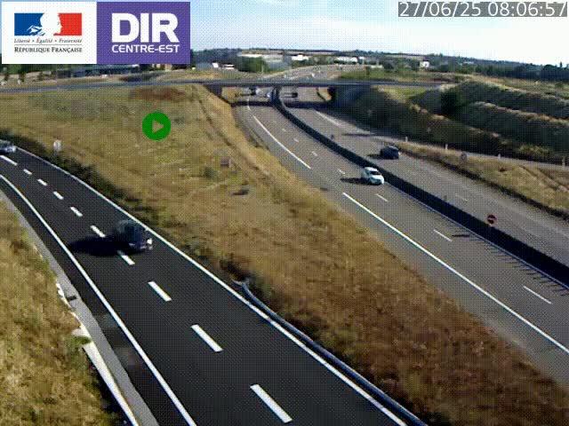 Webcam sur le contournement de Valence, sur la Nationale 7, caméra orientée vers Lyon