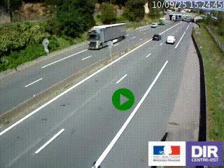 Caméra autoroutière sur l'A47 à hauteur de Givors, a proximité de Lyon. La webcam est orientée vers Lyon