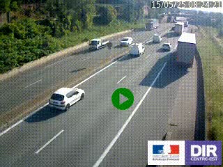 Caméra autoroutière sur l'A47 à hauteur de Givors, a proximité de Lyon. La webcam est orientée vers Lyon