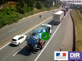 Caméra autoroutière sur l'A47 à hauteur de Givors, a proximité de Lyon. La webcam est orientée vers Lyon