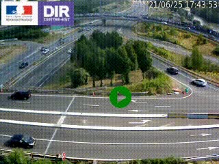 Webcam traffic à Grenoble-sud sur l'autoroute A480. Vue orientée vers l'entrée et la sortie de Grenoble