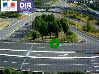 Webcam traffic à Grenoble-sud sur l'autoroute A480. Vue orientée vers l'entrée et la sortie de Grenoble