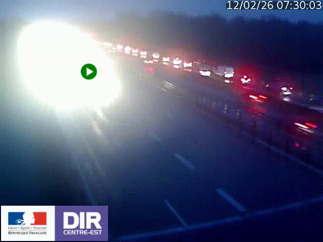 Caméra trafic à la jonction entre l'A46 (Rocade-est de Lyon) et l'A42 à hauteur de Vault-en-Velin en direction de Marseille