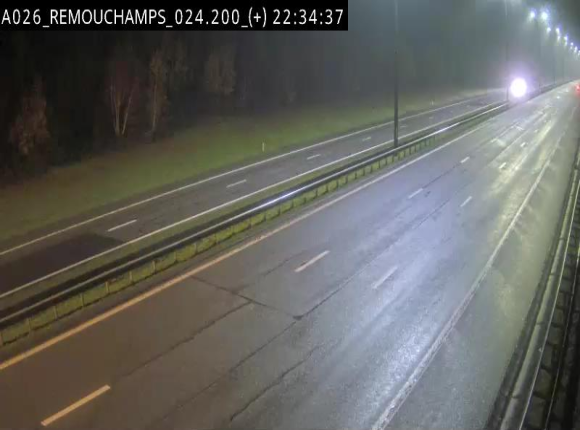 Webcam à hauteur de Spa entre la sortie Remouchamps et la sortie Stavelot. Vue orientée vers les Ardennes