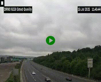 Webcam routière sur N338 à hauteur de Grand-Quevilly en périphérie de Rouen. Vue orientée vers Rouen