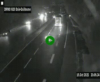 Webcam routière à hauteur de Bois-Guillaume en périphérie de Rouen. Vue orientée vers Rouen