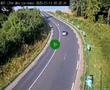 Webcam en haut de la Côte des Carreaux sur la N31 à Avesnes-en-Bray. Vue orientée vers Rouen