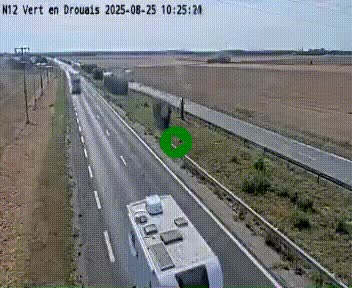 Webcam à hauteur de Vert-en-Drouais sur la N12, en périphérie de Dreux. Vue orientée vers Alençon