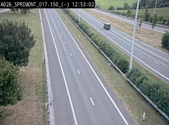 Webcam E25 (A26) à hauteur de Sprimont en direction de Liège et en provenance de Bastogne