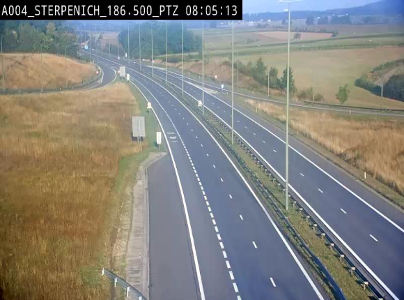 Webcam E411 à Sterpenich en Belgique près de la frontière du Luxembourg. Vue orientée vers Bruxelles