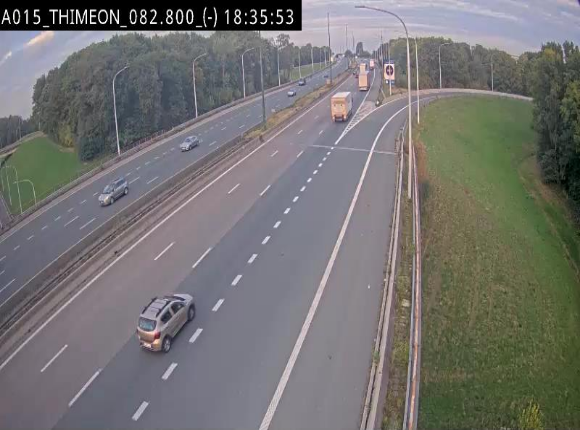 Caméra trafic Belgique - Thiméon - E42, jonction avec A54 (E420) direction La Louvière/Charleroi - BK 82.82