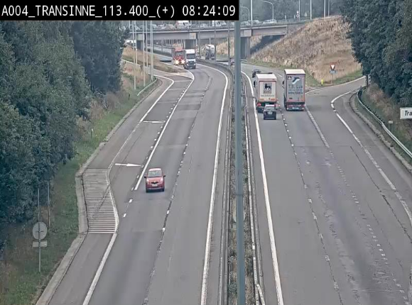 Webcam dans les Ardennes sur l'E411 à hauteur de Transinne. Vue orientée vers le sud de la Belgique