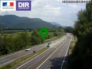 Caméra trafic à Meylan sur la Rocade-Sud de Grenoble en direction d'Aix-en-Provence