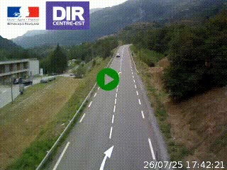 Web cam sur la N90 à Aime, en provenance de Bourg-Saint-Maurice et en direction d'Albertville