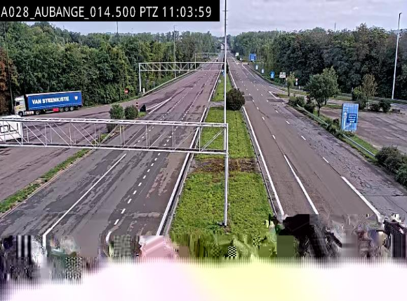 Webcam autoroute Belgique - Aubange - A28 direction Arlon - BK 14