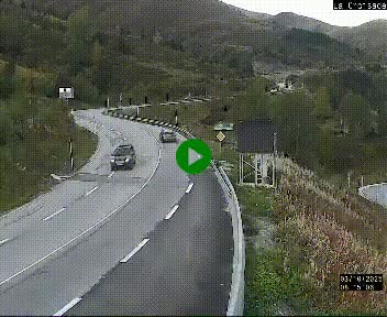 Webcam au carrefour de la croisade, à la jonction entre la N22 et la N320, avant le poste de douane franco-andorrane. Webcam à 1790 mètres d'altitude