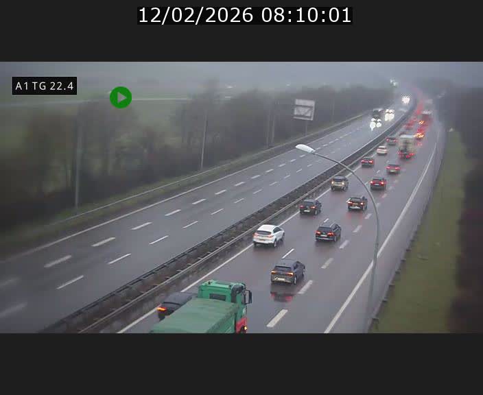 Traffic live webcam Luxembourg Flaxweiler - A1 direction Luxembourg - BK 22.4