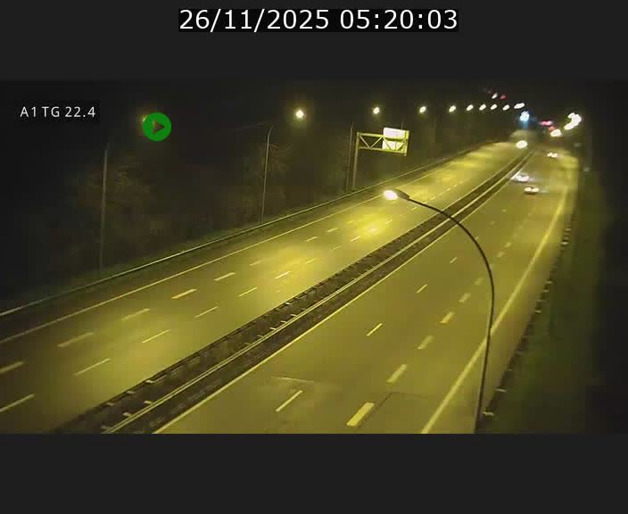 Traffic live webcam Luxembourg Flaxweiler - A1 direction Luxembourg - BK 22.4