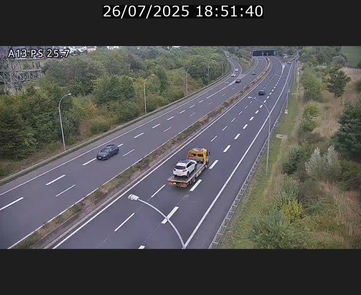 Traffic live webcam Luxembourg Frisange - A13 direction Allemagne - BK 26