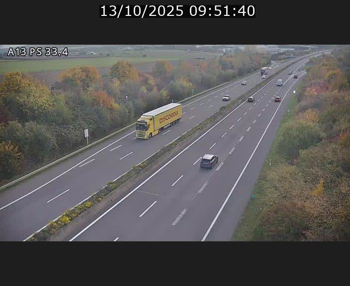Webcam trafic sur A13 à hauteur de Mondorf-les-Bains en direction d'Altwies