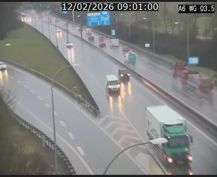Traffic live webcam Luxembourg - Croix de Cessange - A6 - BK 3.5 - direction France/Allemagne