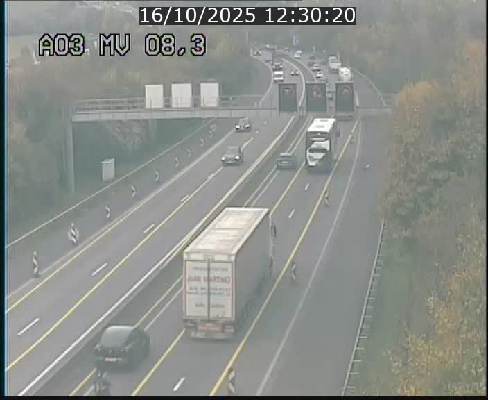 Webcam Autoroute après la Croix de Bettembourg en direction de Luxembourg sur l'A3