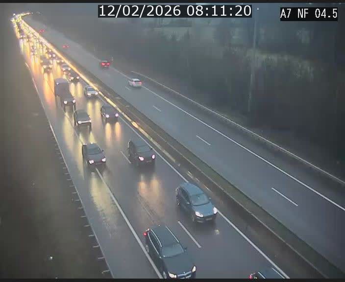 Caméra autoroute Luxembourg A7 - Passage à gibier Rëngelbour - direction Tunnel Grouft